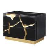 Trevello Modern Contemporary High-Gloss Lacquered Left Nightstand