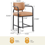Recency Mid-Century Modern Counter Height Stool in Cognac - side view
