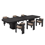 Dinsmore 160" Mid Century Modern Fluted Rectangle Dining Table - front view
