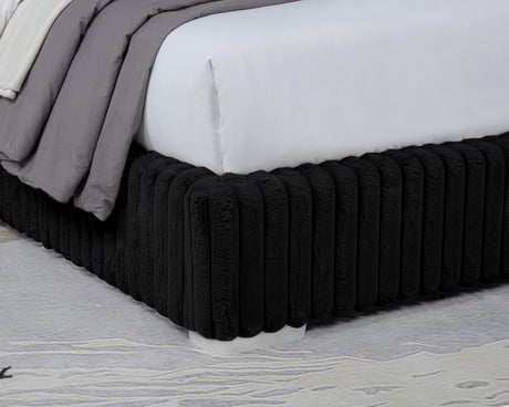 Uphoria Rabbit Velvet Modern Upholstered Eastern King Bed - back view
