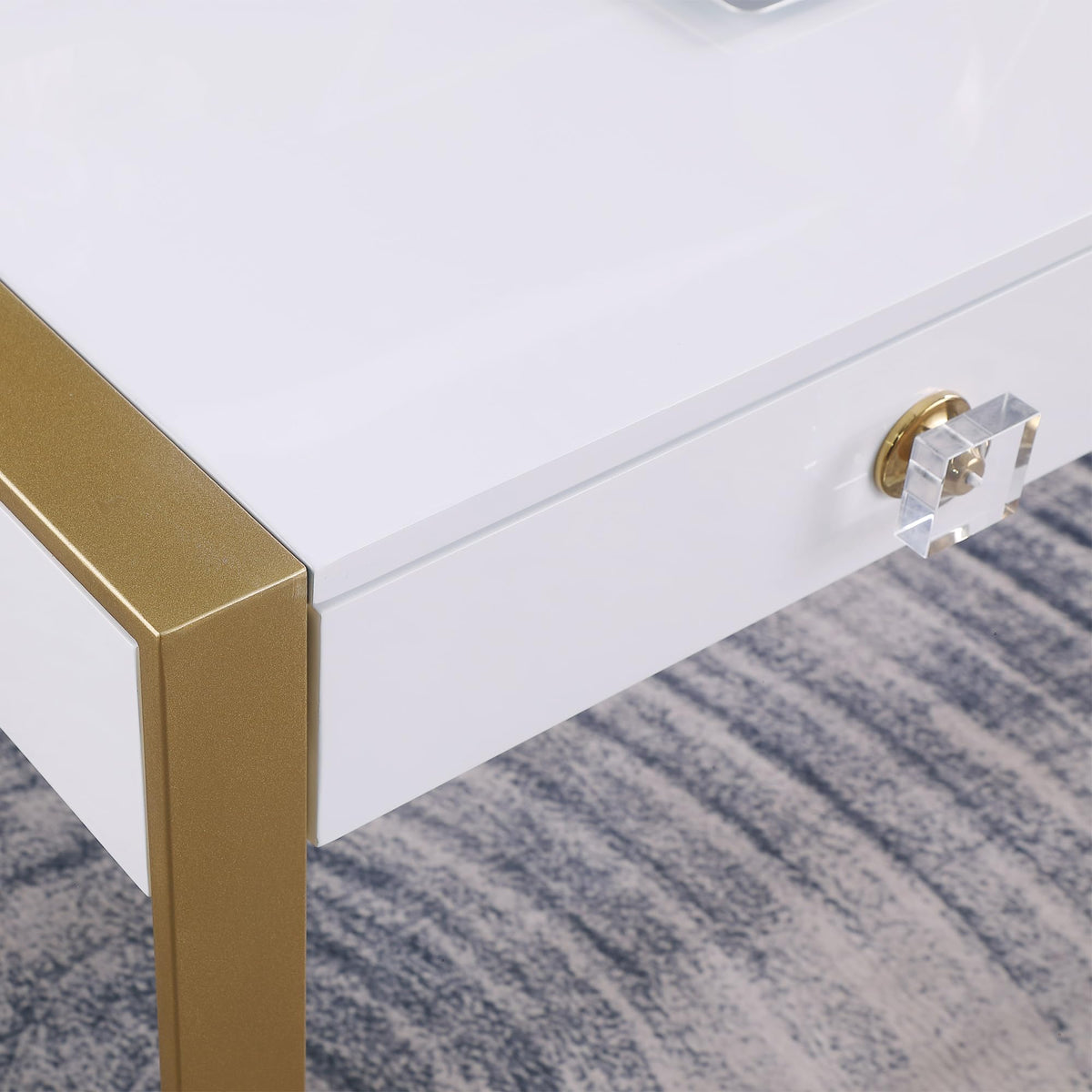 Tillie 2 Drawer Computer Desk in Gold - room setting