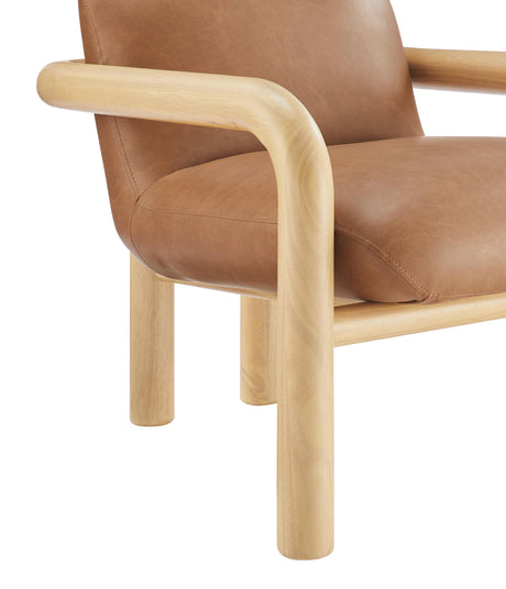 Tapporo Mid-Century Modern Accent Chair in Natural - close-up