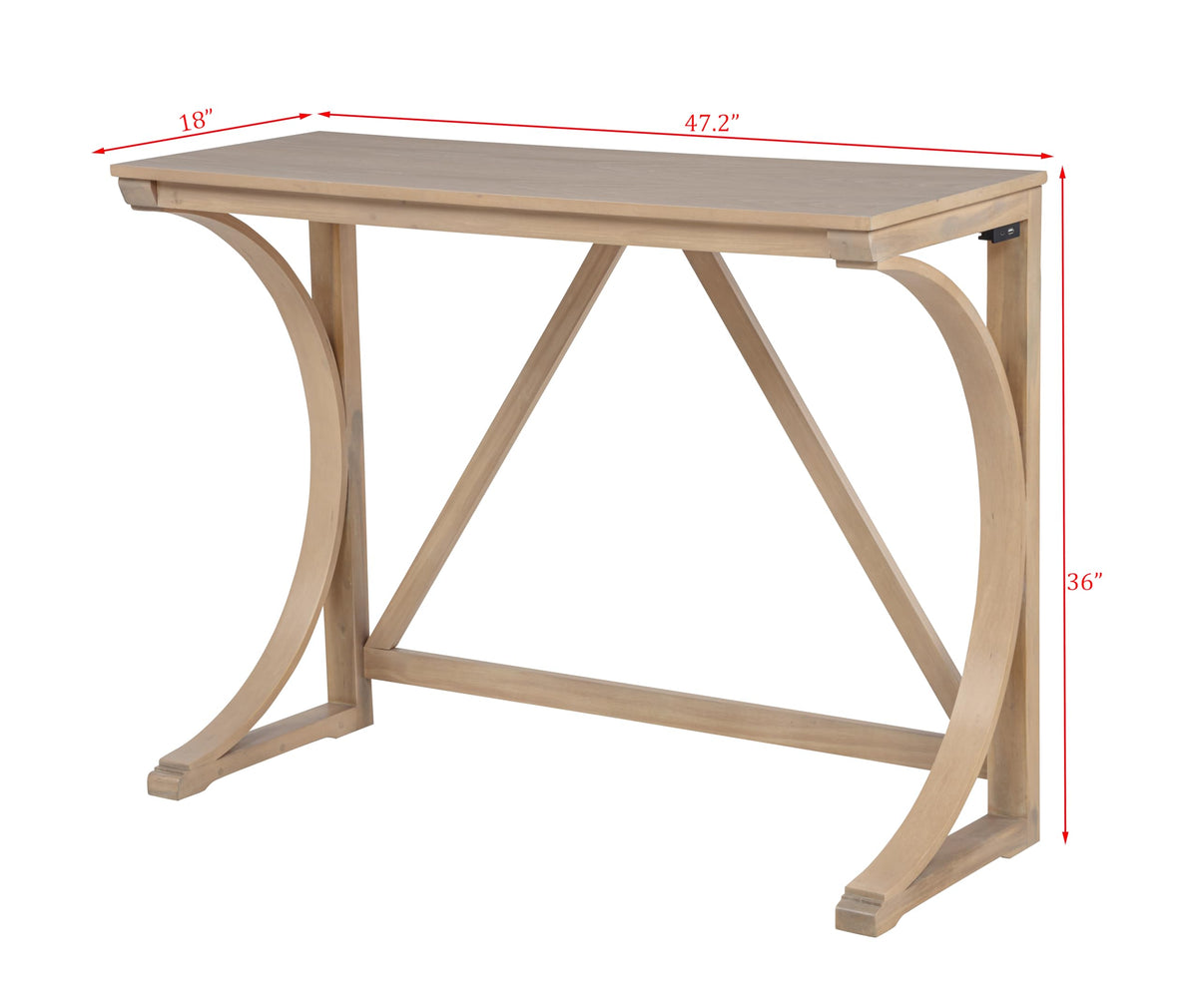 Dappelle 57" Mid-Century Modern 3-Piece Pub Dining Set - side view