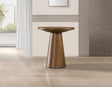Terra 20" Round Pedestal Console Table in Walnut - front view