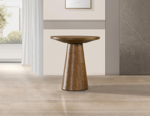 Terra 20" Round Pedestal Console Table in Walnut
