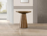 Terra 20" Round Pedestal Console Table in Walnut - front view