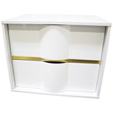 Havana 5-Piece Modern Bedroom Set with Bed, Eastern King, 6-Drawer Dresser in White - angle view