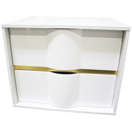 Havana 5-Piece Modern Bedroom Set with Bed, Eastern King, 6-Drawer Dresser in White - angle view