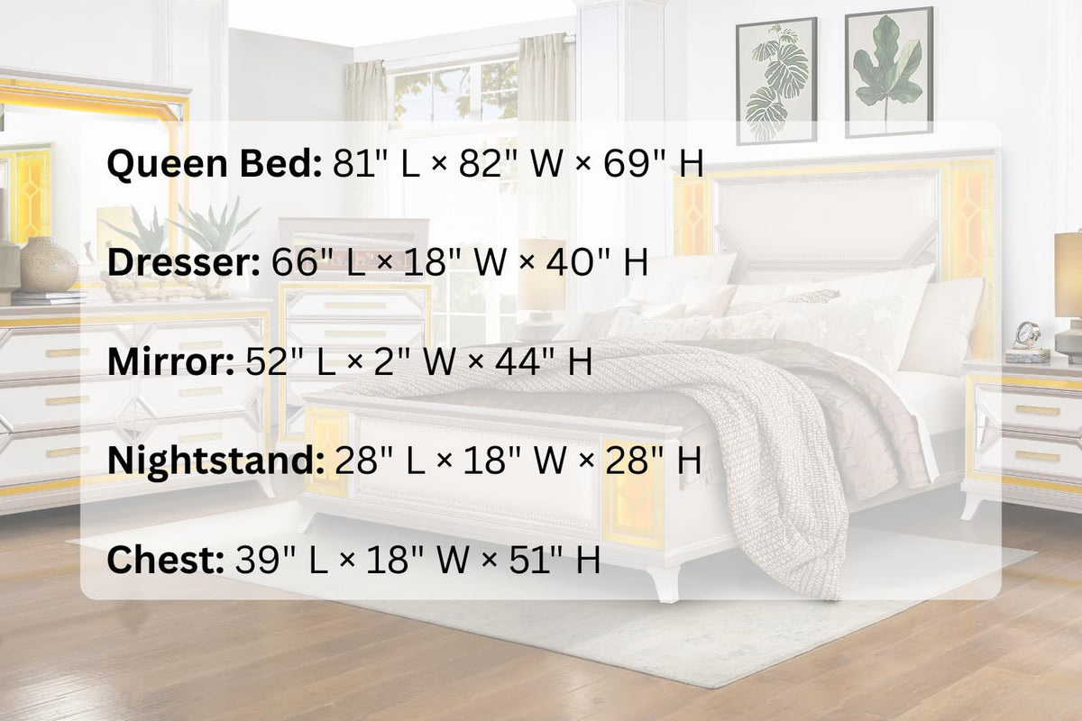Claire White Bedroom Set — Queen & King — product view 10
