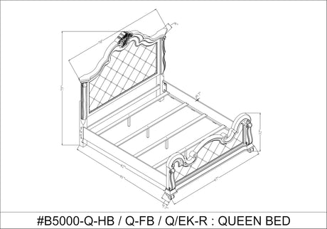 Belvedere 70" Queen Platform Wood Bed Frame - side view