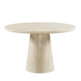 Vyn 48" Modern Round Dining Table Concrete Tavertine Finish