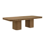 Dinsmore 160" Mid Century Modern Fluted Rectangle Dining Table - angle view