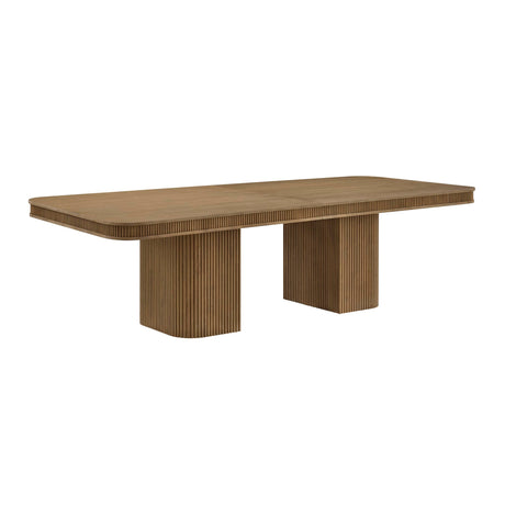 Dinsmore 160" Mid Century Modern Fluted Rectangle Dining Table - angle view