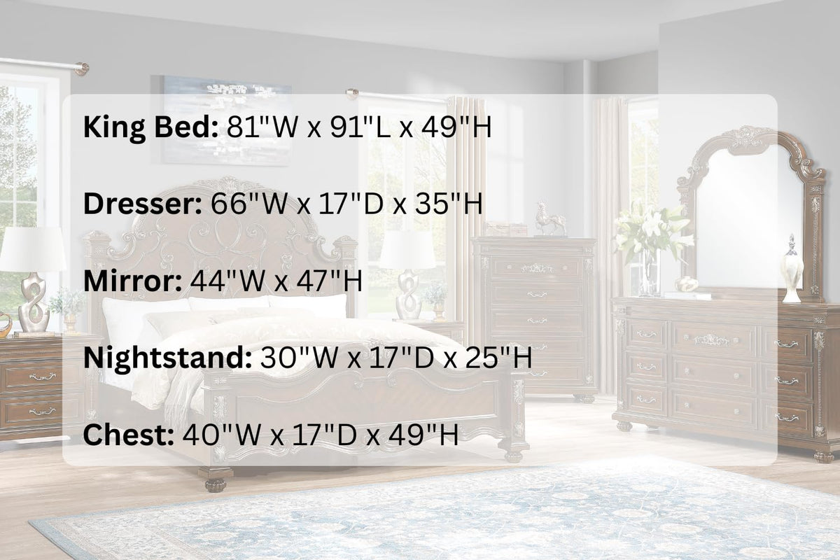 Isabella Cherry Oak Bedroom Set — Queen & King — product view 8