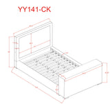 Yureya Upholstered Modern Platform Bed Frame with Hidden TV Lift Storage, California King… - side view