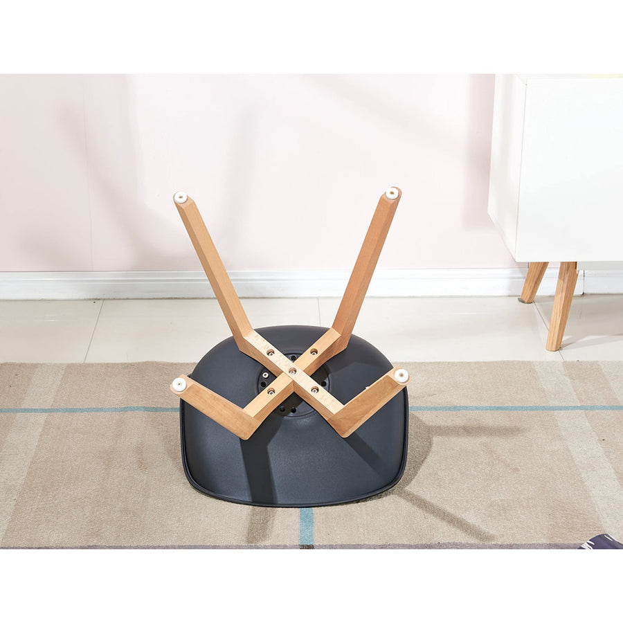 Modern Wood Dining Chair in Black