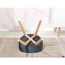 Modern Wood Dining Chair G01BC in Black - front view