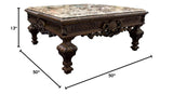 Tuscany 46" Traditional Square Coffee Table - side view