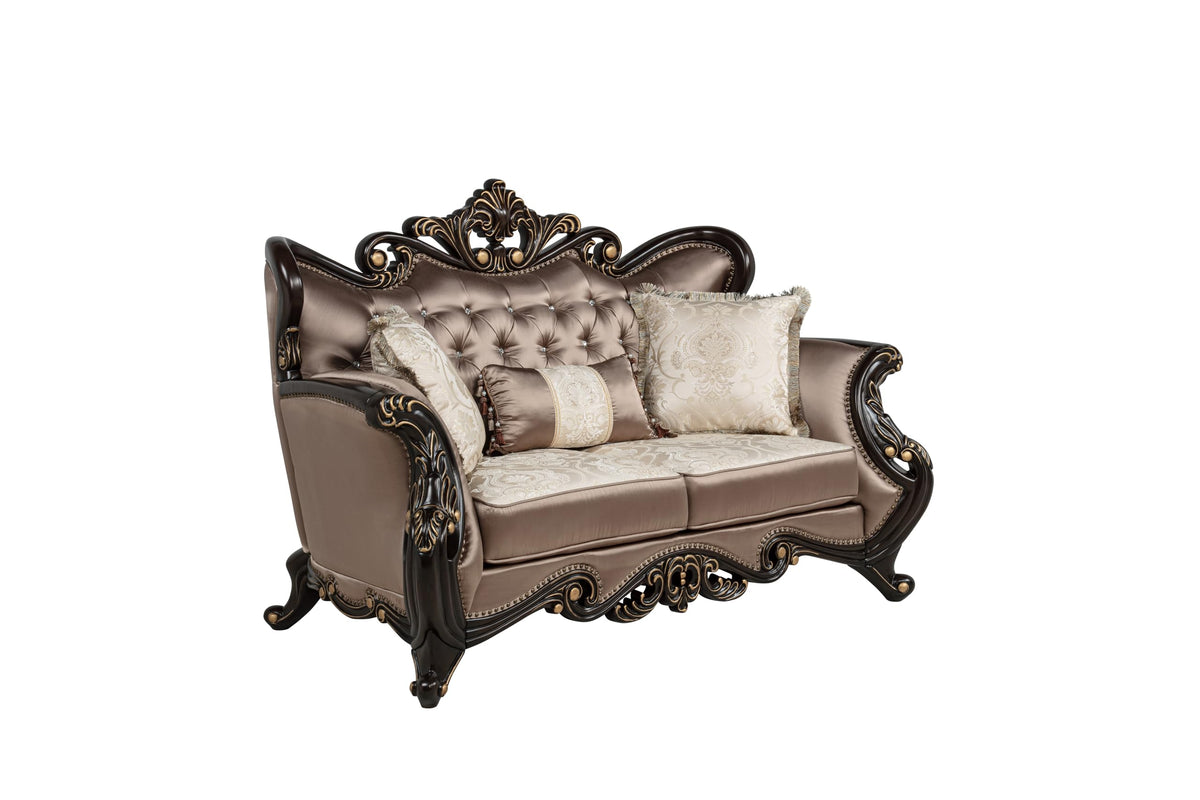 Tlerra Victorian Loveseat in Champagne