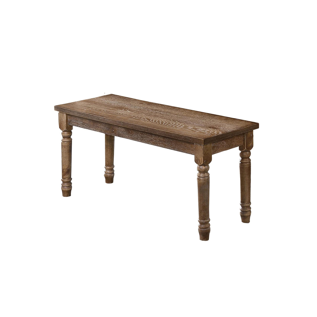 Paige Transitional Wood Frame 6 Pcs Dining Set with Bench in Natural Oak - angle view