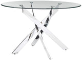 Mirage 5 Pcs Glass Top Modern Dining Set in White - detail view