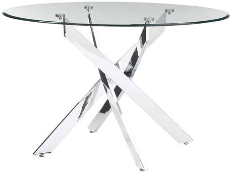 Mirage 5 Pcs Glass Top Modern Dining Set in White - detail view