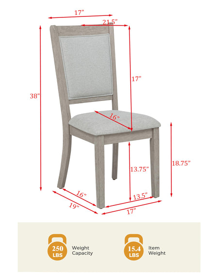 Timbria 5-Piece Round Transitional Dining Set, Kitchen or Dining Room Furniture in Oak/Grey - room setting