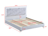 Luna 88.5" California King Bed Frame, White Lacquered Gloss - side view