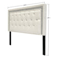 Hope Tufted Vinyl Upholstered Headboard, Queen/Full in White - front view