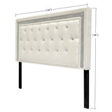 Hope Tufted Vinyl Upholstered Headboard, Queen/Full in White - front view