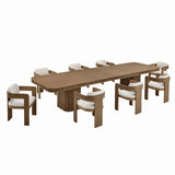 Dinsmore 160" Mid Century Modern Fluted Rectangle Dining Table - room setting