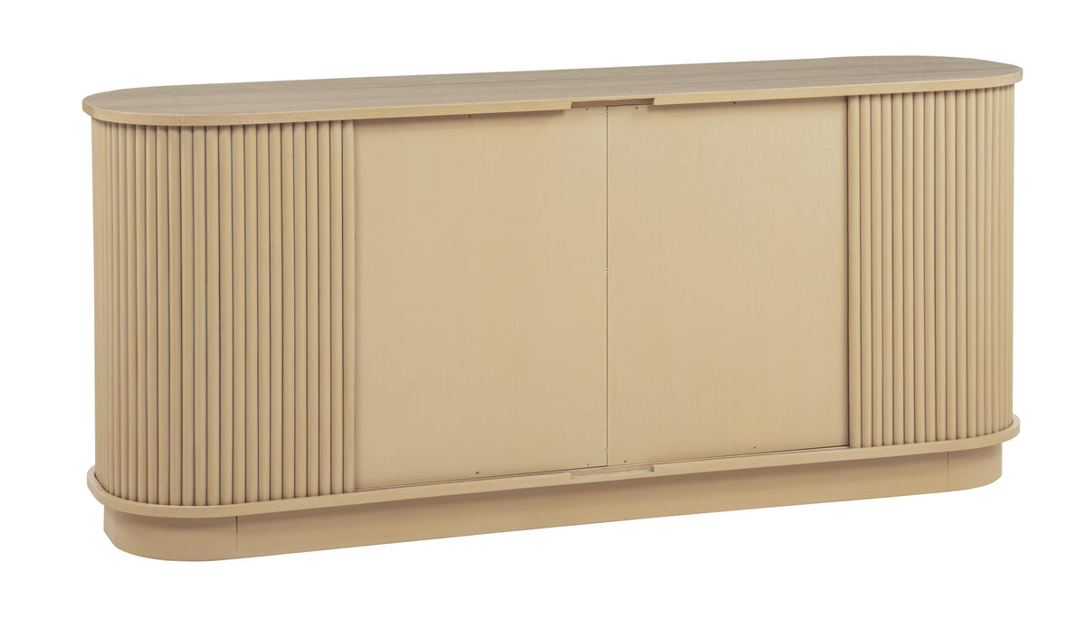 Halcrest 62" Mid-Century Fluted Sideboard Buffet in Light Oak - angle view