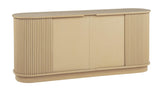 Halcrest 62" Mid-Century Fluted Sideboard Buffet in Light Oak - angle view