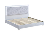 Luna 84.5" Eastern King Bed Frame, White Lacquered Gloss - detail view