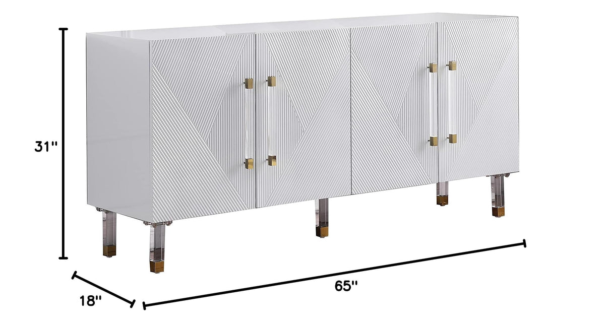 Tyrell New Sideboard in White - side view