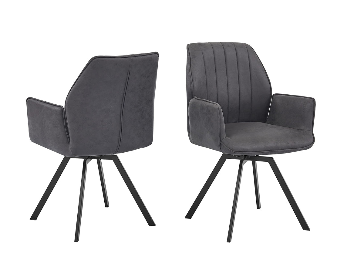 Chidimma 19" Swivel Dining Arm Chair in Gray