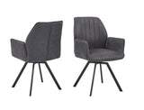 Chidimma 19" Swivel Dining Arm Chair in Gray