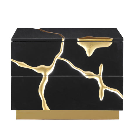 Trevello Modern Contemporary High-Gloss Lacquered Right Nightstand - detail view