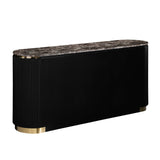 Trandell 65" Wide Modern Glam Faux Marble Top 6-Drawer Dresser - angle view