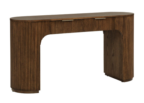 Quintet 60" Wide Mid-Century Modern Fluted 2-Drawer Computer Desk