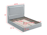 Denver Modern Upholstered Platform Bed Frame, Queen, Contemporary Bedroom Collection in Gray Cloud - side view