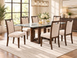 Leah Beige 7-Piece Dining Set — collection view; check selected pieces