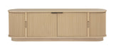 Halcrest 70" Mid-Century Fluted TV Stand in Light Oak - detail view