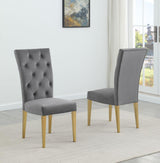 Lexington Modern Velvet Upholstered Dining Side Chairs - front view