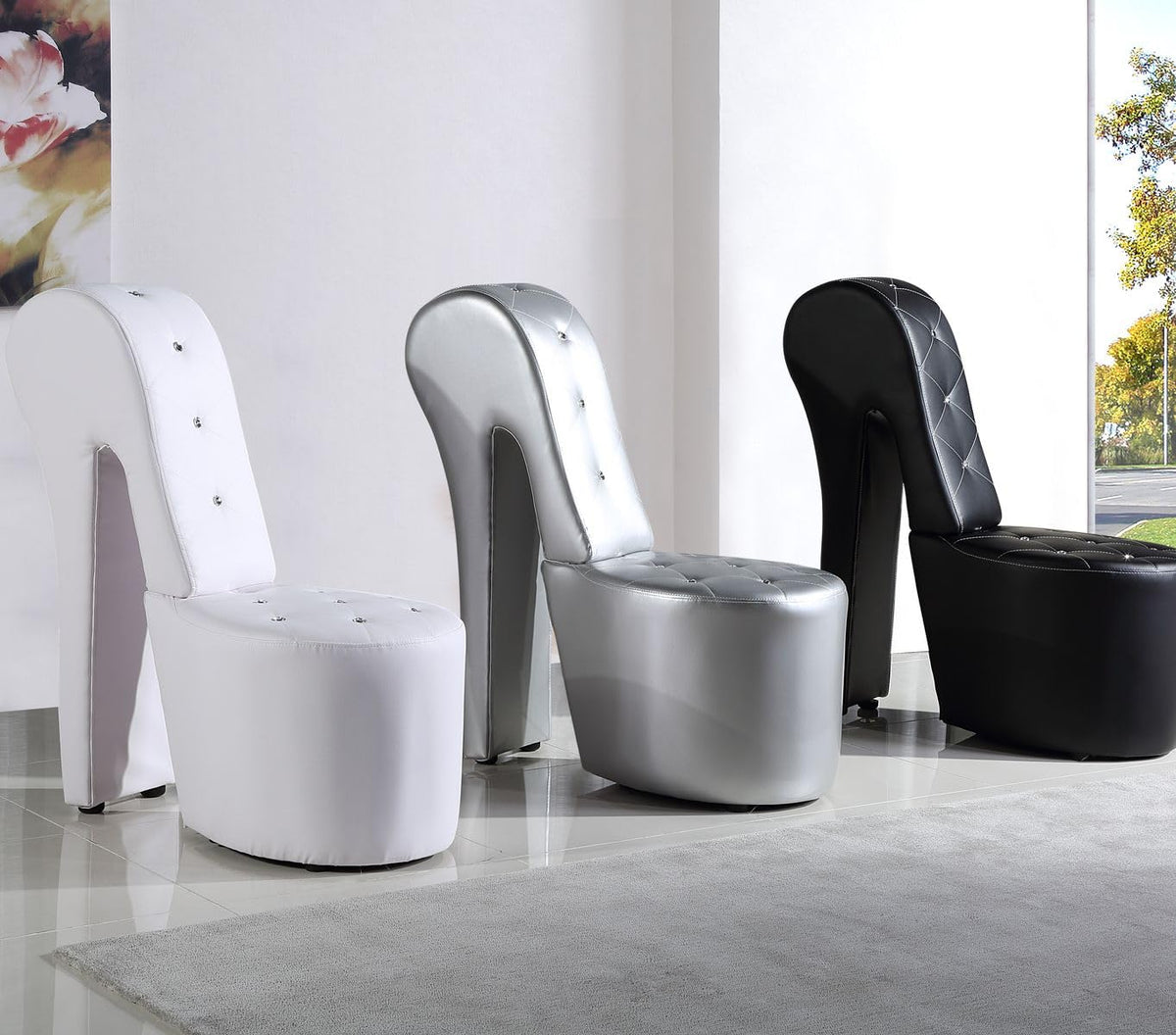 Tristam 40" Modern Glam High Heel Lounge Chair - detail view