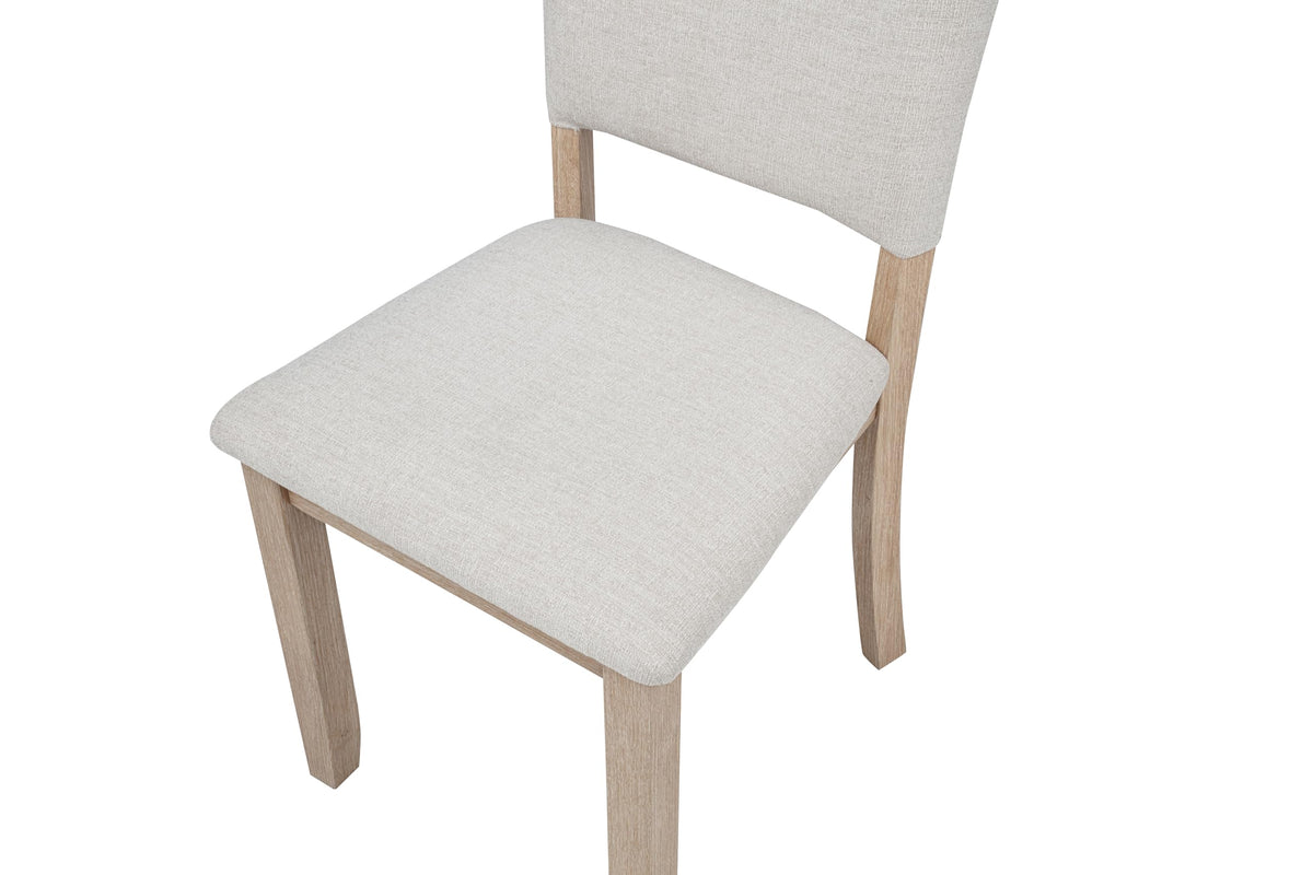 Camden 5-Piece Modern Scandinavian Round Dining Set, Seats 4 People in Beige - back view