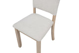 Camden 5-Piece Modern Scandinavian Round Dining Set, Seats 4 People in Beige - back view