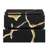 Trevello Modern Contemporary High-Gloss Lacquered Left Nightstand - room setting