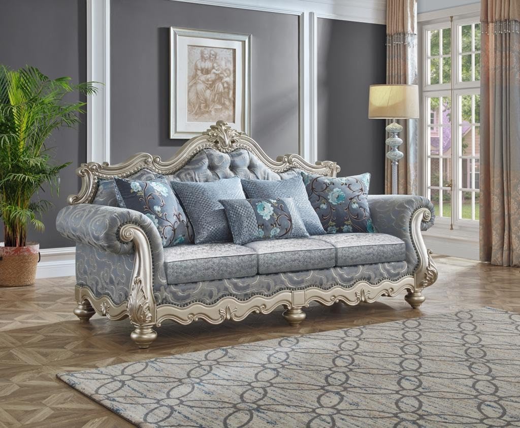 Nora Silver Sofa & Loveseat Set — collection view; check selected pieces