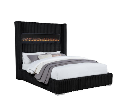 Uphoria Rabbit Velvet Modern Upholstered Queen Bed - close-up